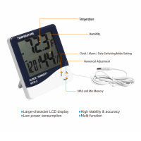 Thermometer / Hygrometer mit externen Messsensor: inkl....